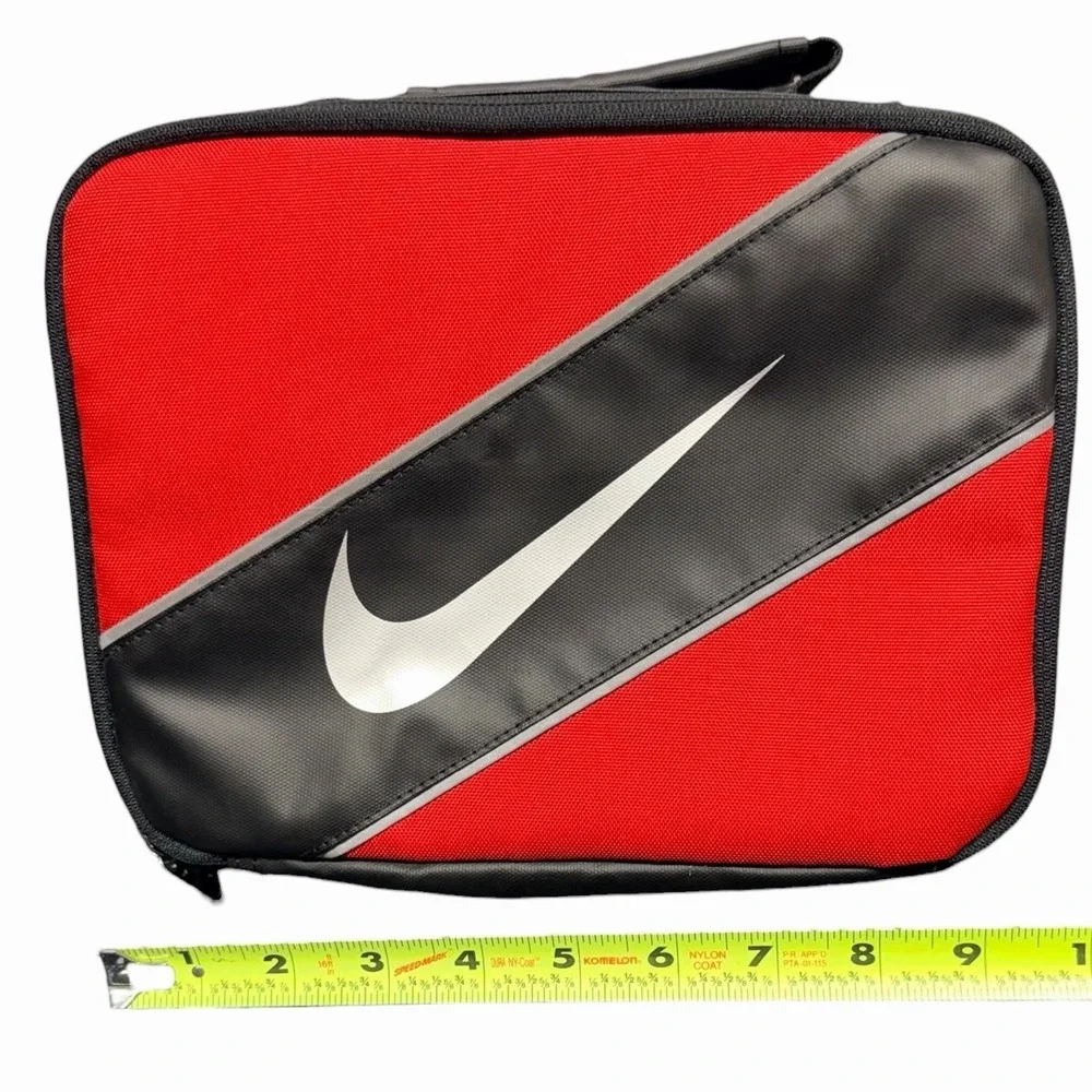 Nike Red Black Insulated Lunch Bag Cooler Zip Carry Case‎